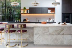 Highlight the range of colors available in marble, from stark whites to deep blacks, and how these can complement different interiors.